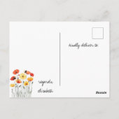 Poppy Flowers met Schattigee hommels Briefkaart (Achterkant)