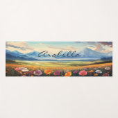 Poppy Flowers Mountains Natuur Illustratie Yogamat (Voorkant (horizontaal))