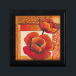 Poppy Flowers op Tan en Oranje achtergrond Cadeaudoosje<br><div class="desc">Je kunt de textuur van de bladen bijna voelen op deze papaverbloemen die door Tim O'Toole zijn geschilderd. Ze mengen perfect met de bruine en oranje achtergrond,  waardoor een prachtig poëtisch beeld ontstaat. Koop het voor je thuis of geef het als cadeau!</div>