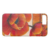 Poppy Flowers op Tan en Oranje achtergrond Case-Mate iPhone Case (Achterkant (Horizontaal))