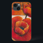 Poppy Flowers op Tan en Oranje achtergrond Case-Mate iPhone Case<br><div class="desc">Je kunt de textuur van de bladen bijna voelen op deze papaverbloemen die door Tim O'Toole zijn geschilderd. Ze mengen perfect met de bruine en oranje achtergrond,  waardoor een prachtig poëtisch beeld ontstaat. Koop het voor je thuis of geef het als cadeau!</div>