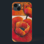 Poppy Flowers op Tan en Oranje achtergrond Case-Mate iPhone Case<br><div class="desc">Je kunt de textuur van de bladen bijna voelen op deze papaverbloemen die door Tim O'Toole zijn geschilderd. Ze mengen perfect met de bruine en oranje achtergrond,  waardoor een prachtig poëtisch beeld ontstaat. Koop het voor je thuis of geef het als cadeau!</div>