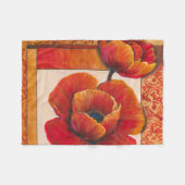 Poppy Flowers op Tan en Oranje achtergrond Fleece Deken (Voorkant (Horizontaal))