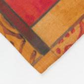 Poppy Flowers op Tan en Oranje achtergrond Fleece Deken (Hoek)