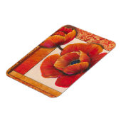 Poppy Flowers op Tan en Oranje achtergrond Magneet (Linkerzijde)