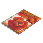 Poppy Flowers op Tan en Oranje achtergrond Notitieboek (Linkerzijde)