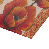 Poppy Flowers op Tan en Oranje achtergrond Snijplank (Hoek)
