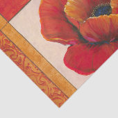 Poppy Flowers op Tan en Oranje achtergrond Tissuepapier (Detail)