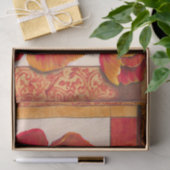 Poppy Flowers op Tan en Oranje achtergrond Tissuepapier (Geschenk)