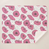 Poppy Flowers Patroondekens Sherpa Deken (Voorkant (horizontaal))