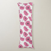 Poppy Flowers Pattern body kussens (Voorkant Verticaal)