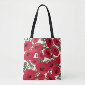 Poppy Flowers Pattern-Canvas tassen (Voorkant)
