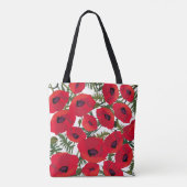 Poppy Flowers Pattern-Canvas tassen (Achterkant)