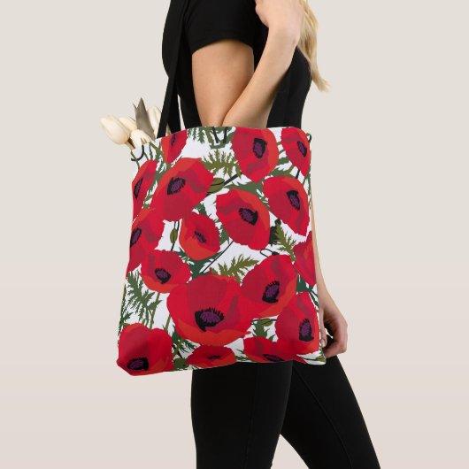 Poppy Flowers Pattern-Canvas tassen (Dichtbij)