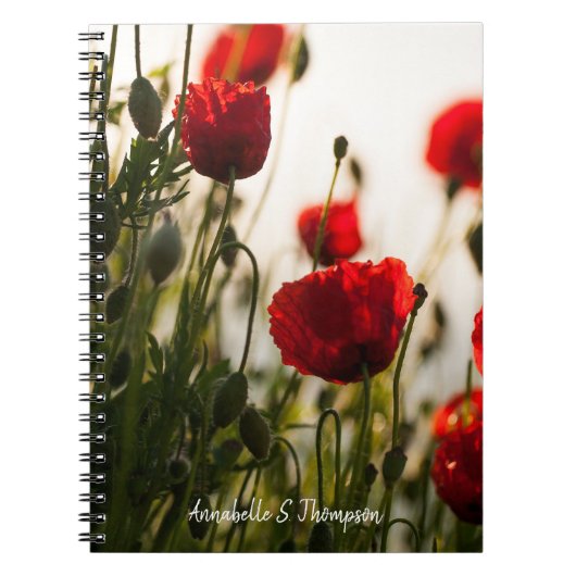 Poppy Flowers/Personalized Notitieboek (Voorkant)