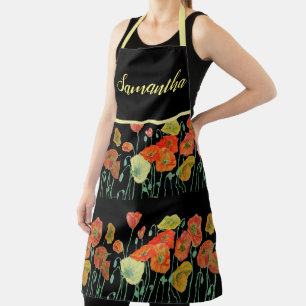 Poppy Flowers Poppy Floral Waterverf Art Apron Schort