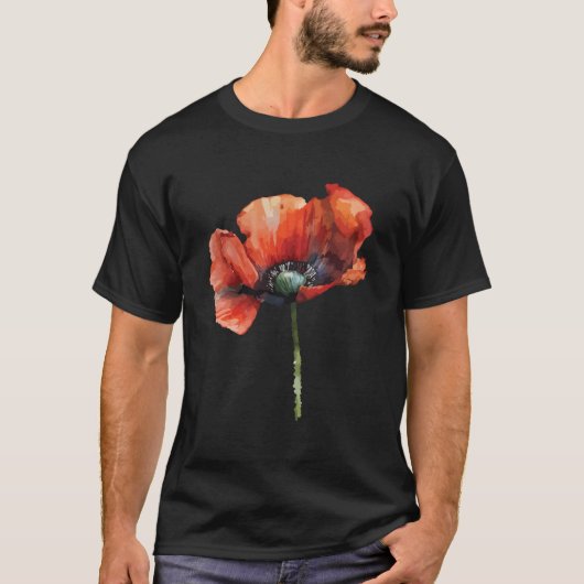 Poppy Flowers Red Plants Natural T-shirt (Voorkant)