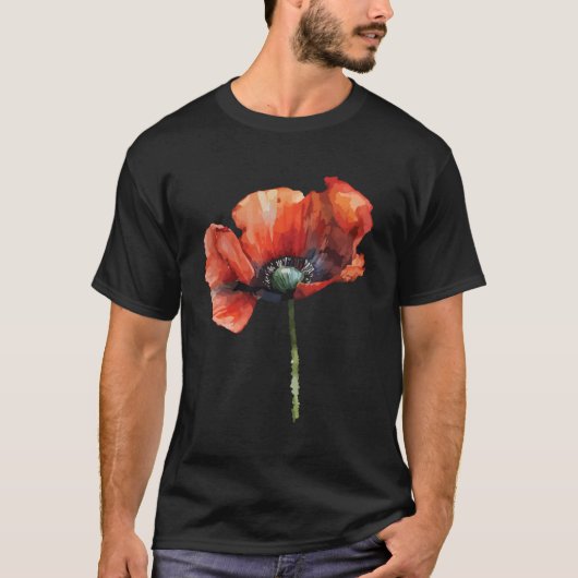 Poppy Flowers Rode Planten Natuurlijk T-shirt (Voorkant)