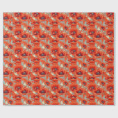 Poppy Flowers Rood inpakpapier (Vlak)