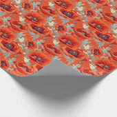 Poppy Flowers Rood inpakpapier (Hoek)
