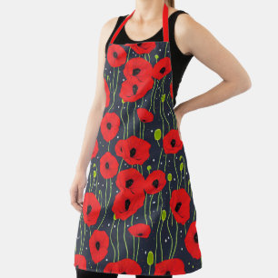 Poppy Flowers Schort