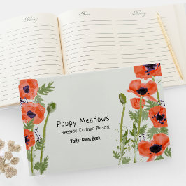 Poppy Flowers Sinaasappel bloemmotief Gastenboek