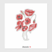 Poppy Flowers Sticker (Vel)