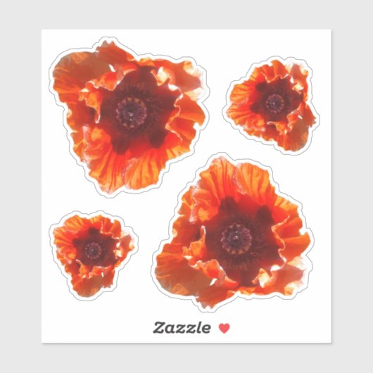 Poppy Flowers Sticker (Vel)