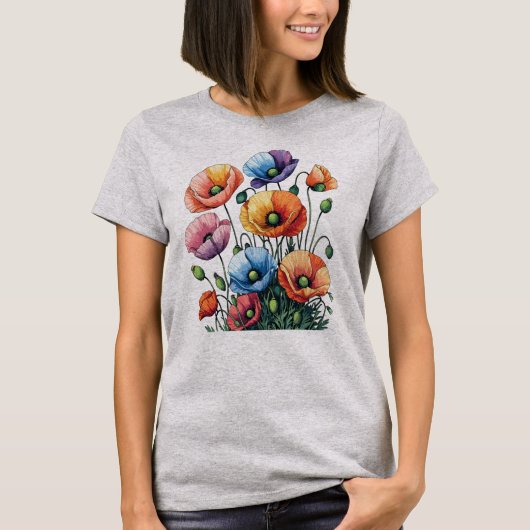 Poppy Flowers T-shirt (Voorkant)