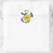  Poppy Flowers Tegel Design Ronde Sticker (Tas)