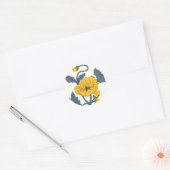  Poppy Flowers Tegel Design Ronde Sticker (Envelop)