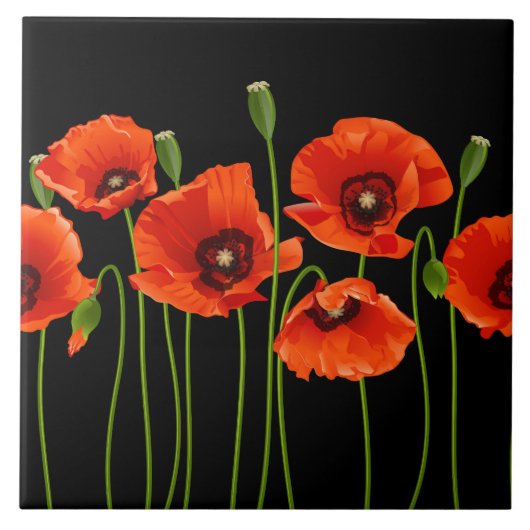Poppy Flowers Tegel Tegeltje (Voorkant)
