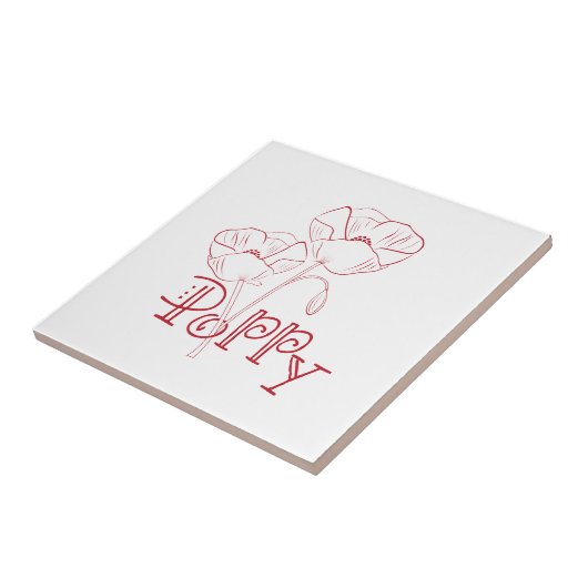 Poppy Flowers Tegeltje (Zijkant)