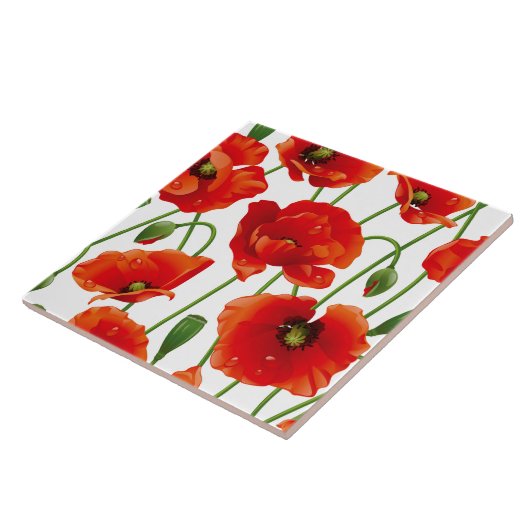 Poppy Flowers Tile Tegeltje (Zijkant)