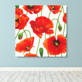 Poppy Flowers Verpakt Canvas (Insitu (Houten vloer))