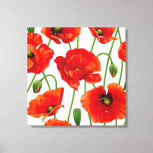 Poppy Flowers Verpakt Canvas Afdruk