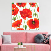 Poppy Flowers Verpakt Canvas Afdruk (Insitu (Woonkamer))