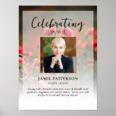 Poppy Flowers Viering van het Leven Foto, Begrafen Poster (Voorkant)