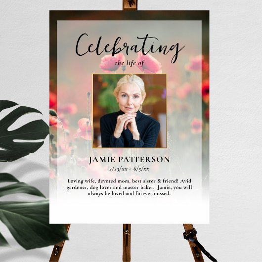 Poppy Flowers Viering van het Leven Foto, Begrafen Poster