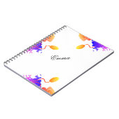 Poppy Flowers Waterverf Floral Aangepaste naam Notitieboek (Linkerzijde)