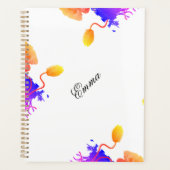 Poppy Flowers Waterverf Floral Aangepaste naam Planner (Voorkant)