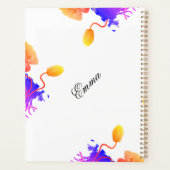 Poppy Flowers Waterverf Floral Aangepaste naam Planner (Achterkant)