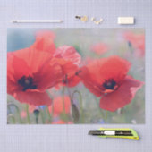 Poppy Flowers Waterverf Schilderen Ontkoppeling Tissuepapier (Craft)
