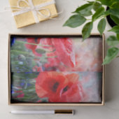 Poppy Flowers Waterverf Schilderen Ontkoppeling Tissuepapier (Geschenk)
