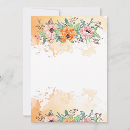 Poppy Flowers Waterverf Weddenschap (Achterkant)