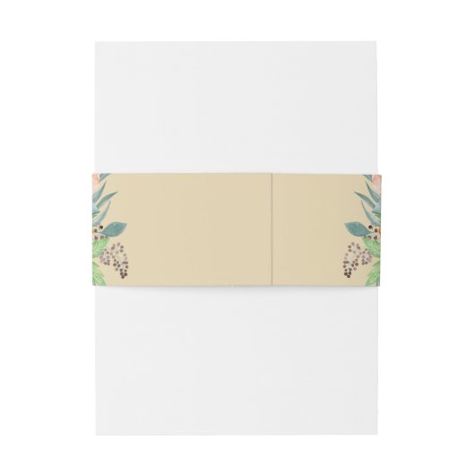 Poppy Flowers Weddenschap Belly Band Uitnodigingen Wikkel (Achterkant Voorbeeld)