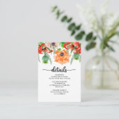 Poppy Flowers Wedding Enclosure Kaart (Staand voorkant)