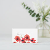 Poppy Flowers Wedding Escort Kaart Plaatskaartje (Staand voorkant)