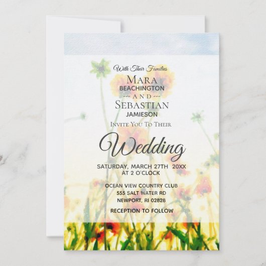 *~* Poppy Foto - RSVP - QR BLOEMENBRUILOFT Kaart (Voorkant)