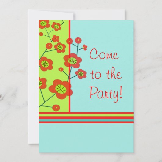 Poppy Fun Party Invitation Kaart (Voorkant)